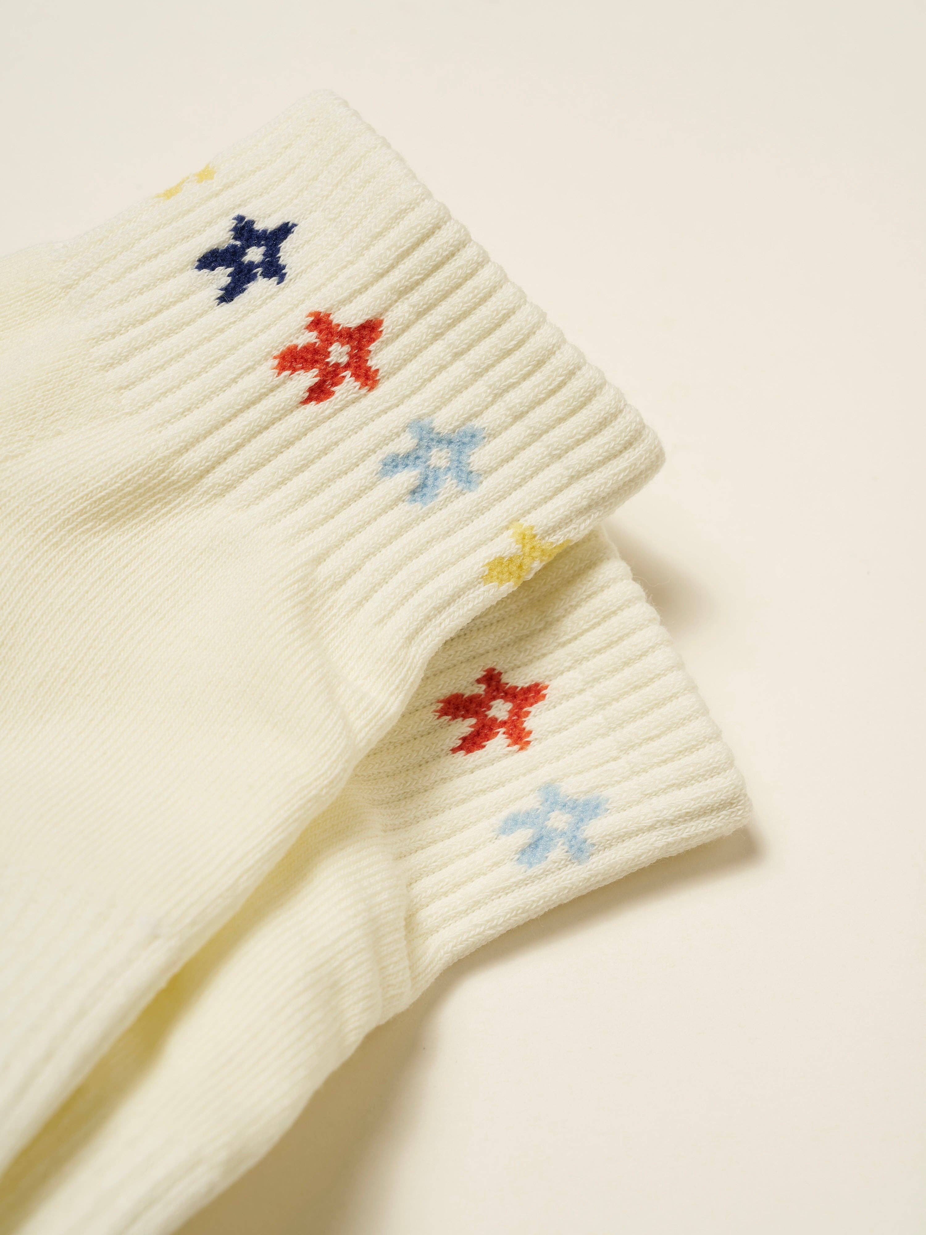 🌼 Gekürzte Crew Grip Socke - Mini-Blume