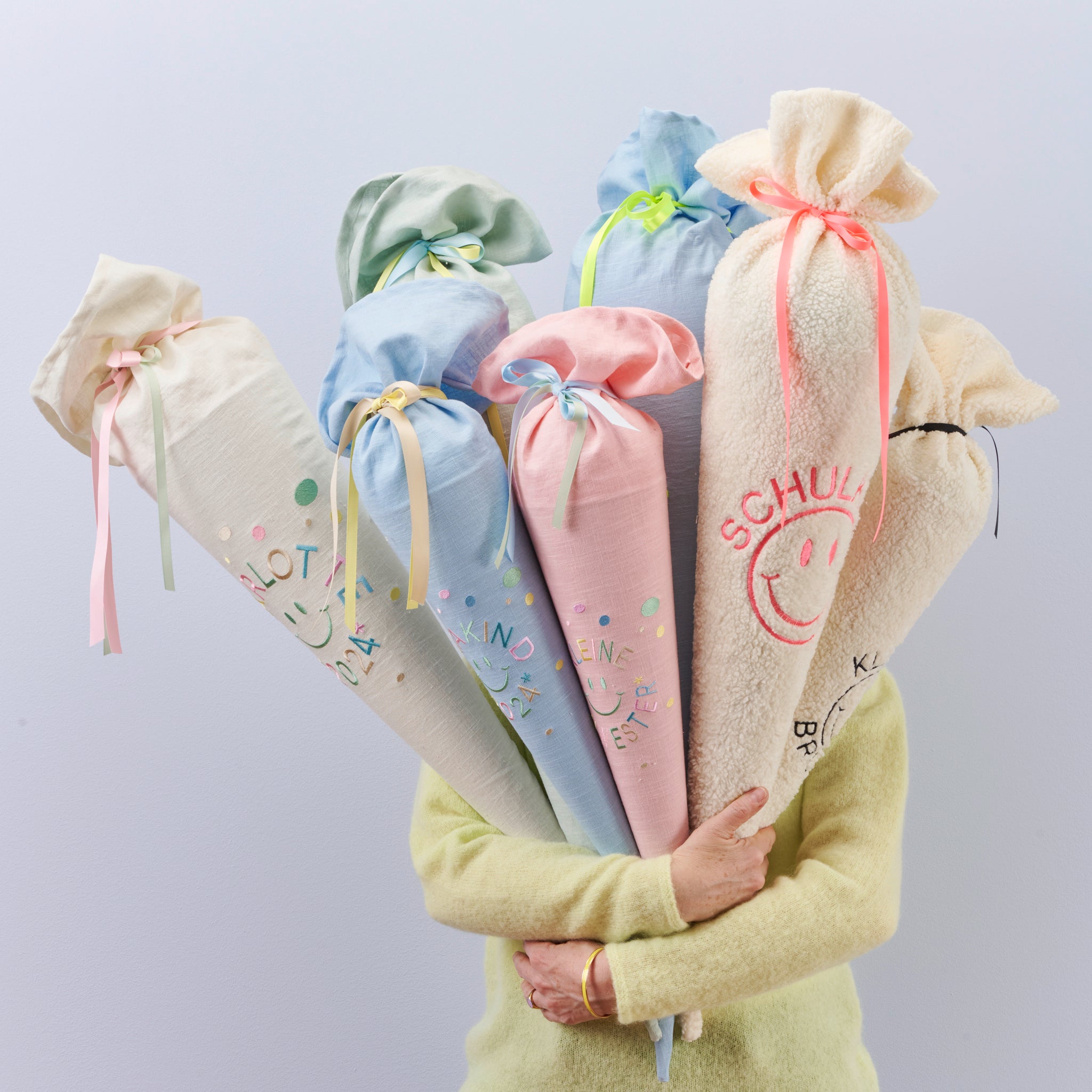 Schultüte Konfetti aus Leinen