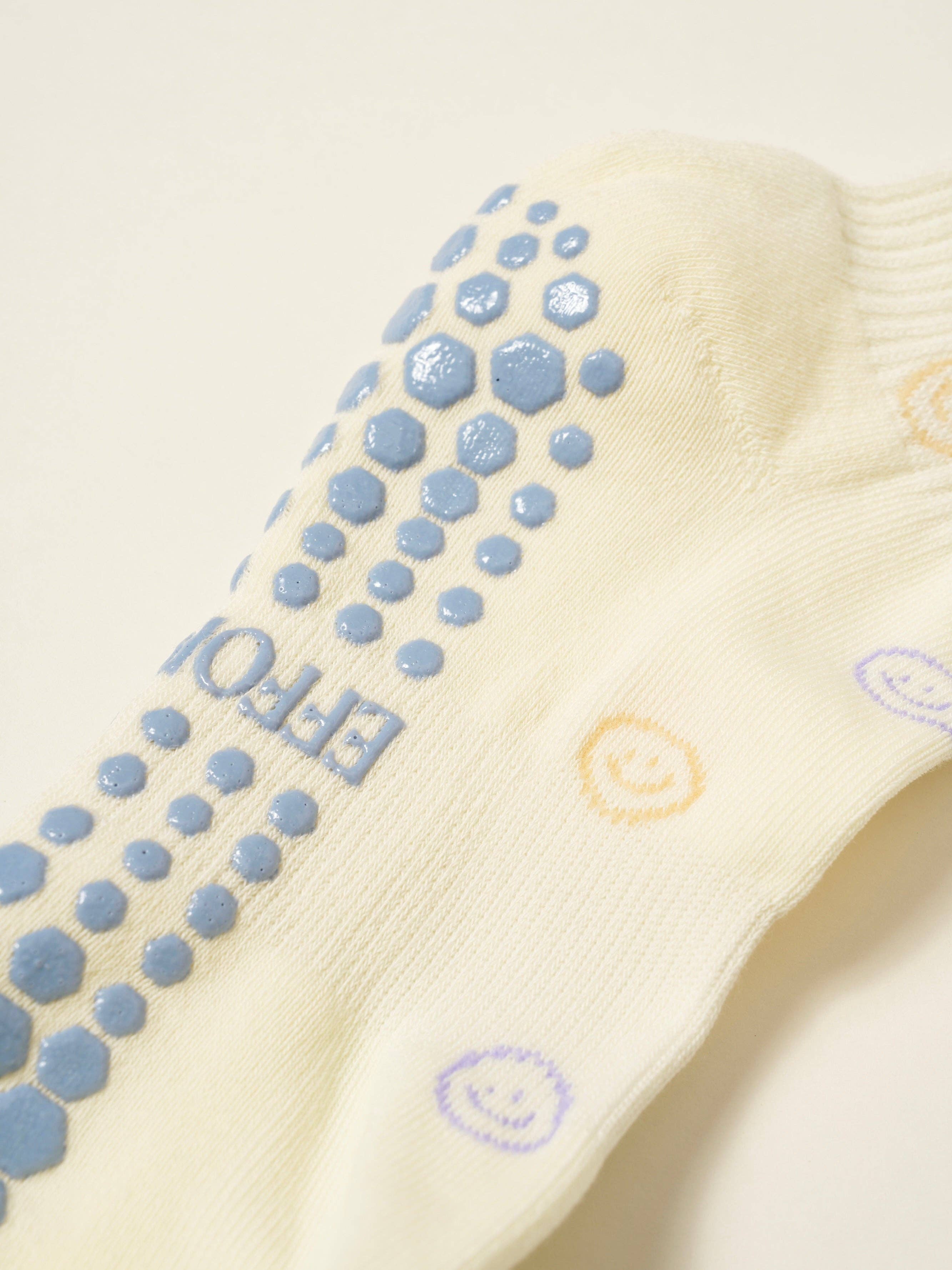 😊 Smiley Face Ruffle Grip Socke, Pilates-Socken