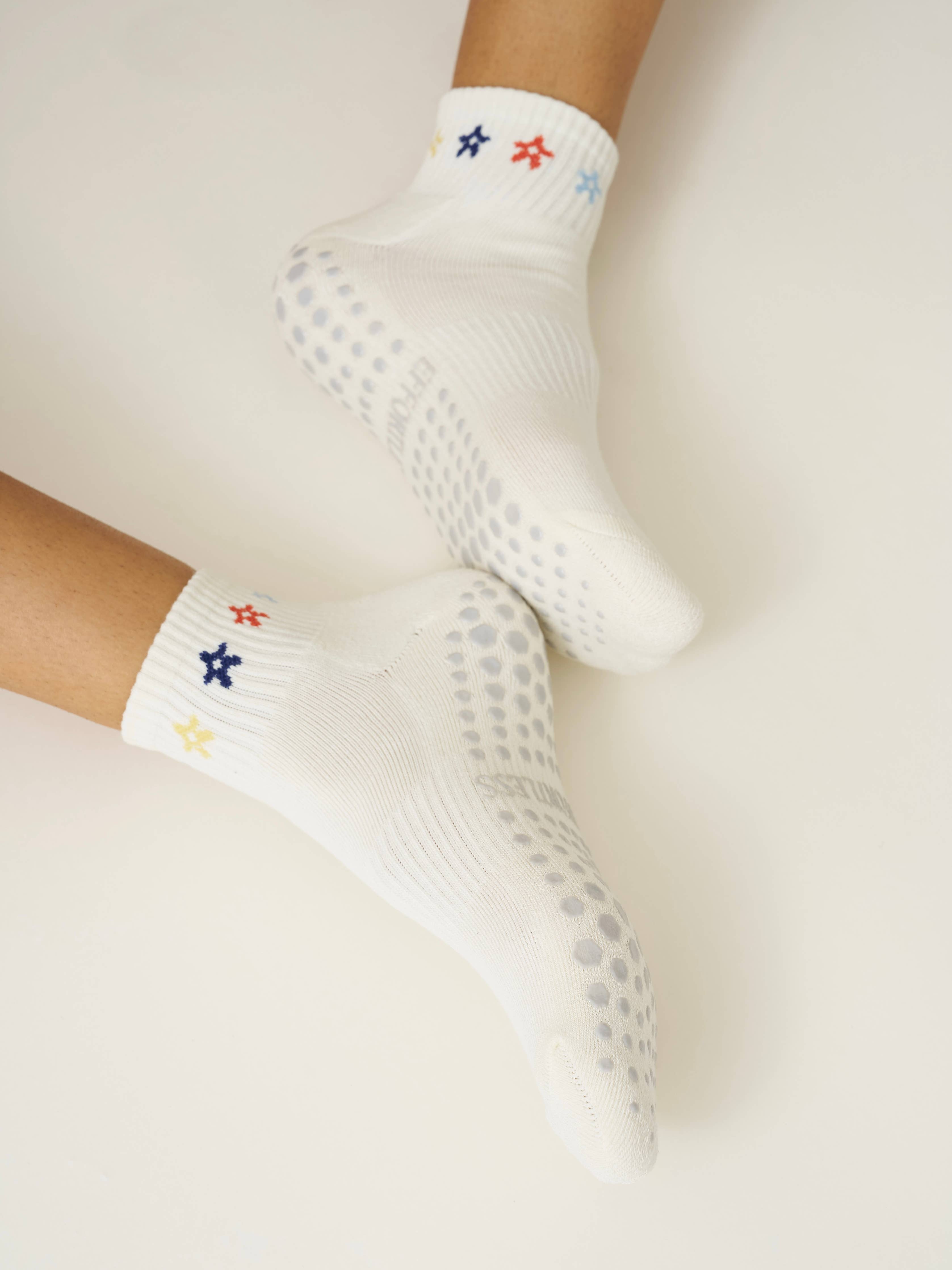🌼 Gekürzte Crew Grip Socke - Mini-Blume