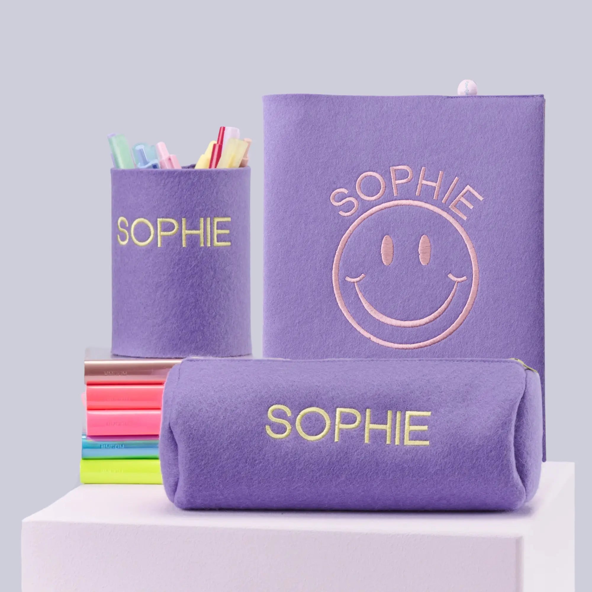 Geschenkset – personalisierte Zeugnismappe & Stiftebecher  zur Einschulung