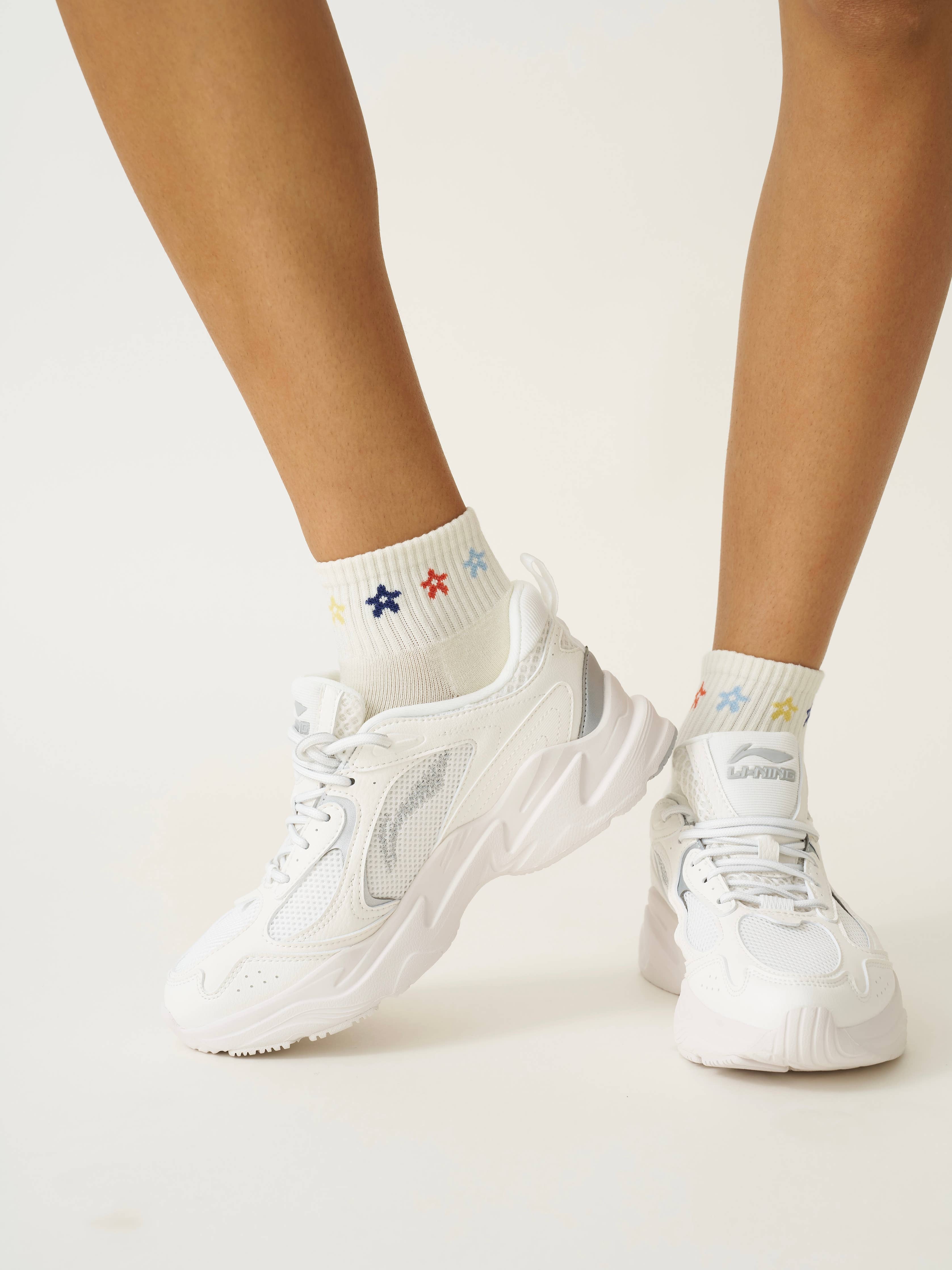 🌼 Gekürzte Crew Grip Socke - Mini-Blume